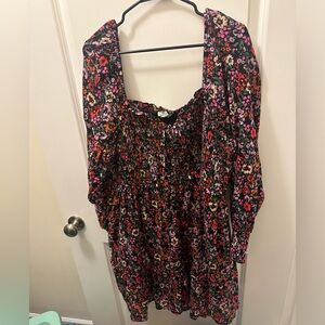 AE floral ruffle long sleeve dress